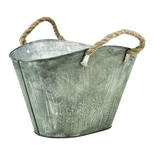 Produkt Doniczka z uchwytami metalowa torba jutowa 24,5×17×15,5cm