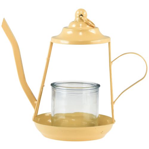 Produkt Świecznik na tealighty, szklana latarnia, czajniczek, pomarańczowy Ø13cm 22cm