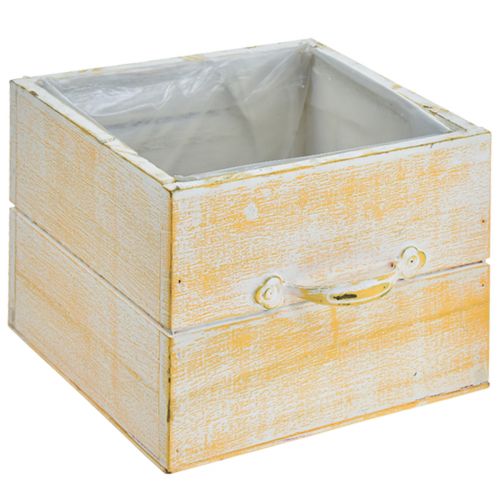 Produkt Szuflada na rośliny z uchwytem, pomarańczowo-białe drewno, 12/15 cm, zestaw 2 szt