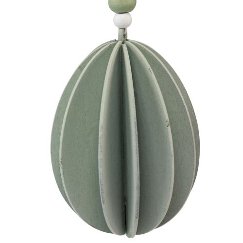 Produkt Pisanki wiszące drewniane jajka zielony różowy beżowy 6,5×9cm 6 szt