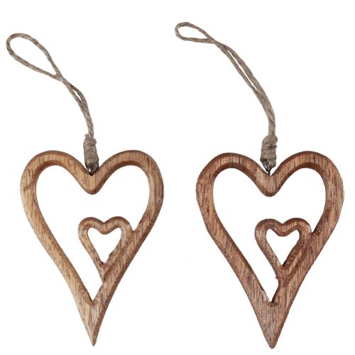 Produkt Serce drewniane Serca z naturalnego drewna do zawieszenia 8×11cm 4 szt