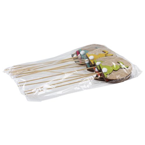 Produkt Zatyczka kwiatowa Dekoracja wielkanocna drewniane zajączki z jajkiem 7,5×8cm 14szt