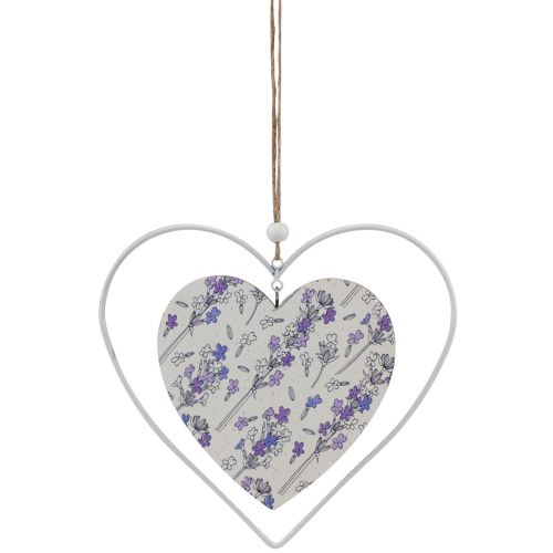 Produkt Dekoracyjne serca do zawieszenia biały liliowy 18,5×17cm 4 szt