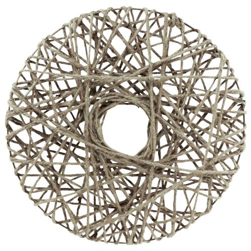 Produkt Dekoracyjny wianek pierścieniowy pokryty metalową letnią dekoracją z włókna naturalnego Ø30cm