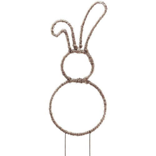 Floristik24 Dekoracja zajączka wielkanocnego wtyczka dekoracyjna króliczek metalowy naturalny wys. 36cm 4szt
