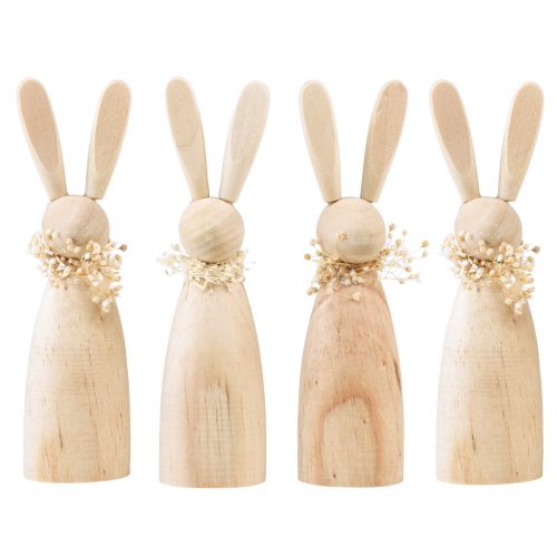 Króliczki drewniane króliczki ozdobne naturalne suche dekoracja 18×4×5cm 4szt