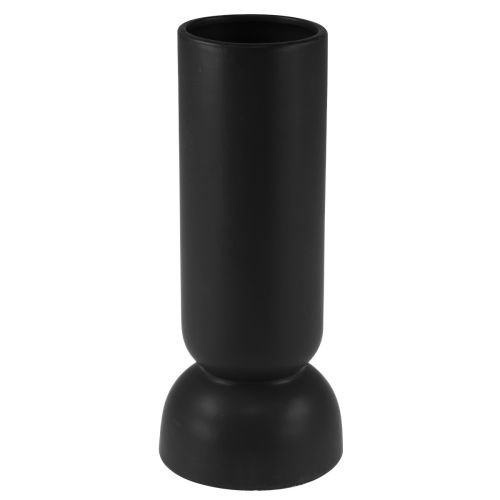 Produkt Wazon ceramiczny Czarny nowoczesny owalny kształt Ø11cm W25,5cm