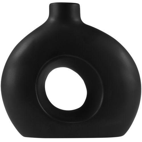 Produkt Wazon Nowoczesny Ceramiczny Czarny Nowoczesny Owalny 21×7×20cm