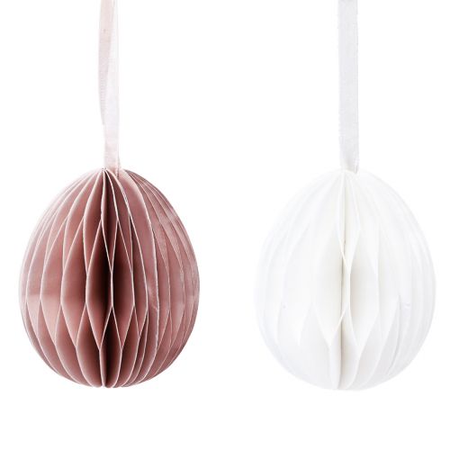 Produkt Pisanki do zawieszenia plastry miodu białe pomarańczowe 8cm 6 szt