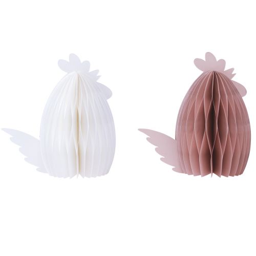 Produkt Dekoracja Kurczak Biały Pomarańczowy Plaster Miodu Figurki Wielkanoc 19×12×20cm 2 szt
