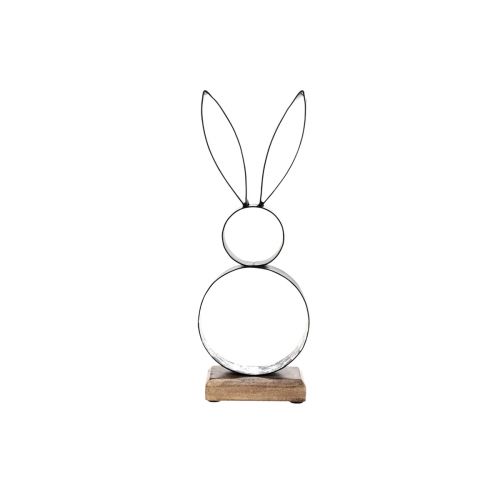 Produkt Ozdoba zająca wielkanocnego metalowa czarna srebrna Figurka wielkanocna 11×31cm