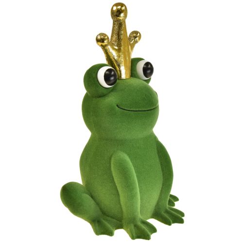 Produkt Żaba dekoracyjna, żabi książę, dekoracja wiosenna, żaba ze złotą koroną zielona 40,5cm