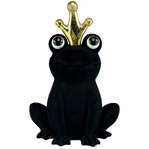 Produkt Żaba dekoracyjna, żabi książę, dekoracja wiosenna, żaba ze złotą koroną czarna 40,5cm