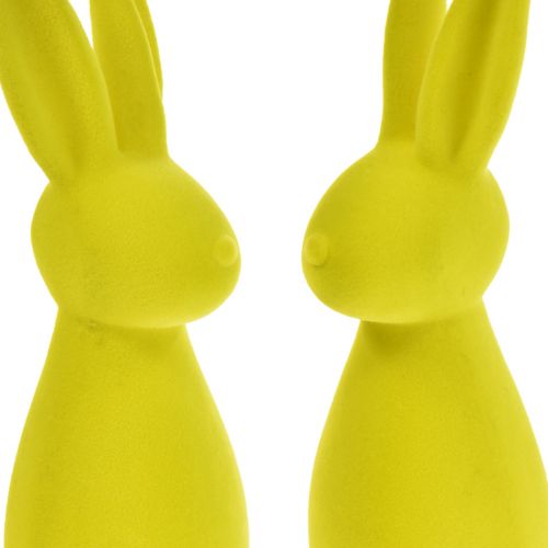 Produkt Zajączki wielkanocne flokowane żółto-zielone – 2. wybór – 8×10×29cm 2 szt.