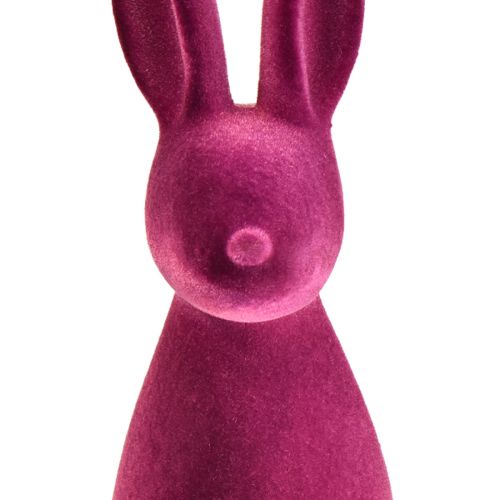 Produkt Dekoracja wielkanocna w kształcie króliczka z flokowanego zajączka – 2. wybór – fioletowy 15×15,5×47 cm