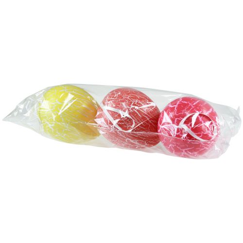 Produkt Wieszak dekoracyjny Pisanki żółty/różowy/czerwony spękanie Ø15cm 3 szt