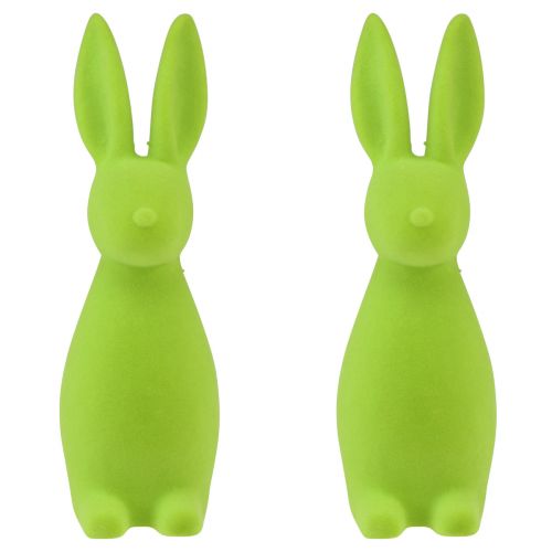 Produkt Króliczki z frędzlami w kolorze zielonego jabłka – 2. wybór – dekoracja stołu wielkanocnego 8×10×29cm 2 sztuki