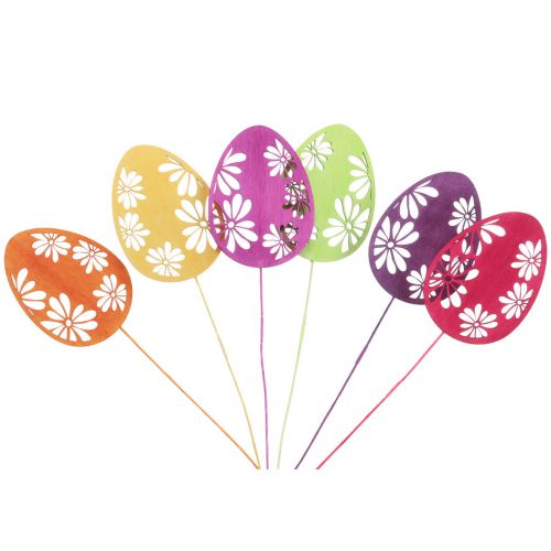 Produkt Pisanki dekoracyjne korki kwiatowe Wielkanocne drewno 30,5cm 18 szt
