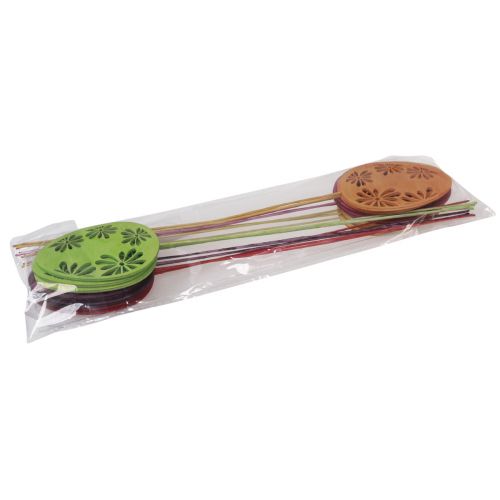 Produkt Pisanki dekoracyjne korki kwiatowe Wielkanocne drewno 30,5cm 18 szt