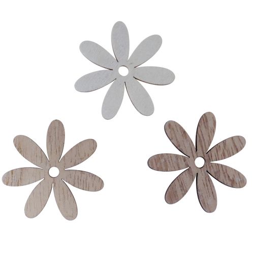 Produkt Dekoracja rozproszona drewno kwiaty dekoracja stołu naturalna biel Ø4cm 72 szt