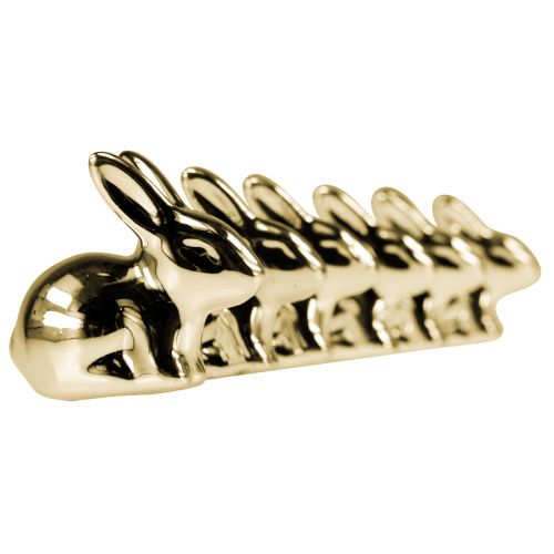 Floristik24 Zajączki wielkanocne złote ceramiczne siedzące metalowe 5,5 cm 6 szt
