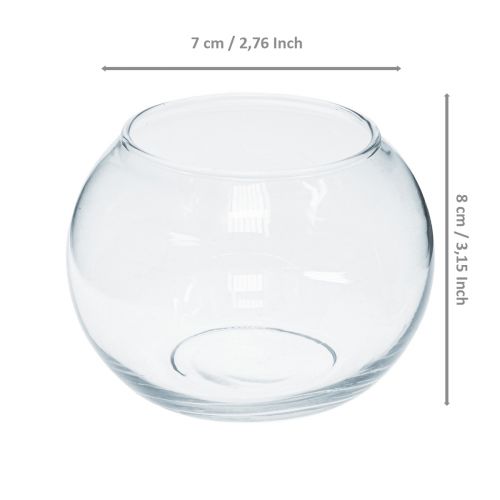 Produkt Kula Wazon Szklany Mini Wazon Okrągły Szklany Dekor W8cm Ø7cm