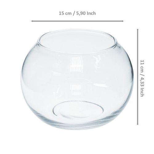 Produkt Wazon kulowy szklany wazon na kwiaty okrągła dekoracja szklana wys. 11cm Ø15cm