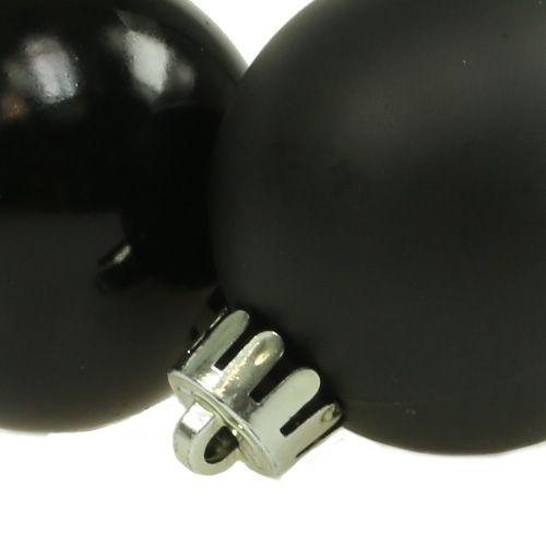 Floristik24 Bombka świąteczna plastikowa Ø4cm czarna 16 szt