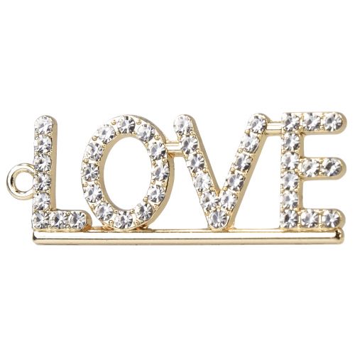 Produkt Walentynkowa zawieszka dekoracyjna Love metalowa srebrna 4cm 12szt