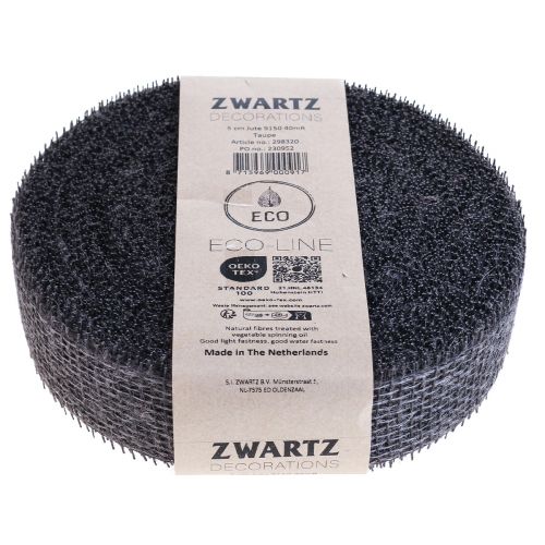 Floristik24 Wstążka jutowa siatkowa wstążka dekoracyjna wstążka jutowa brązowa taupe 5cm 40m