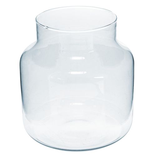 Floristik24 Szklany wazon Okrągły wazon na kwiaty Duży 100% szkło z recyklingu H20 Ø17cm