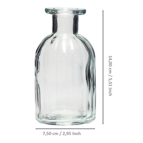 Floristik24 Wazon butelkowy Wazon szklany wysoki Ø7,5 cm W14 cm