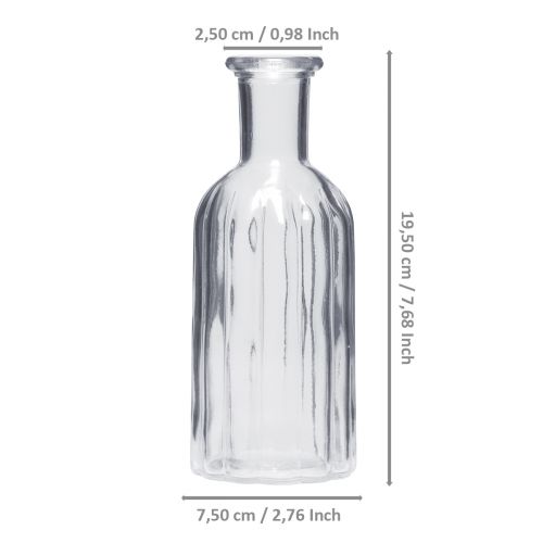 Produkt Wazon butelkowy, szklany wazon, wysoki wazon, przezroczysty, Ø7,5 cm, wys.19,5 cm, 2 sztuki