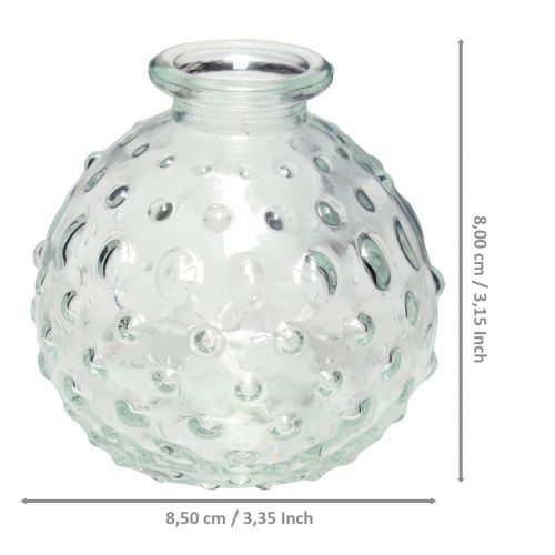 Floristik24 Mały szklany wazon Wazon kulisty przezroczysty Ø8,5cm W8cm