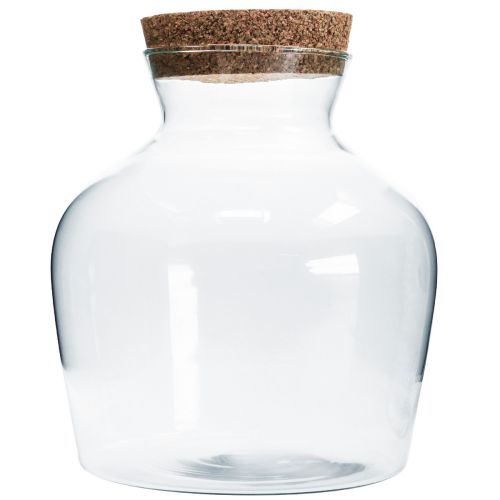 Dekoracyjne szkło z korkiem Dekoracyjny wazon z pokrywką W25cm Ø24cm