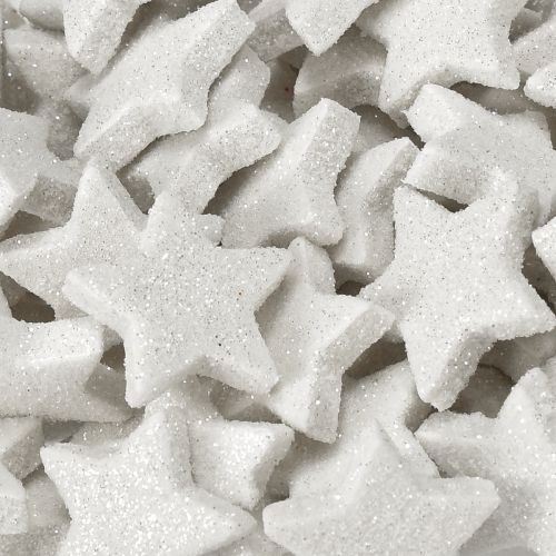 Produkt Rozsypane gwiazdki z brokatem kremowe 2,5cm 96 szt.