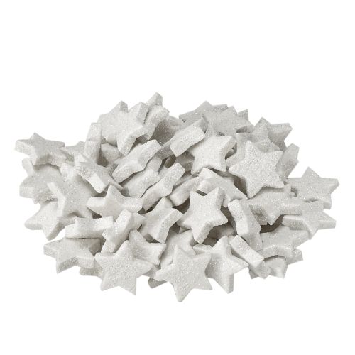 Produkt Rozsypane gwiazdki z brokatem kremowe 2,5cm 96 szt.