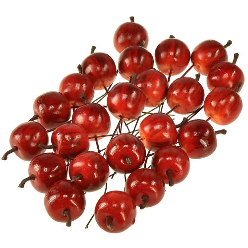 Produkt Mini jabłka na drucie 3cm błyszczące 24 szt