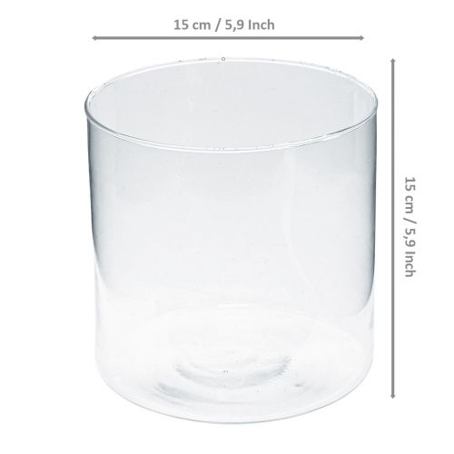 Produkt Szklany wazon szklany cylinder wazon na kwiaty dekoracja szklana wys. 15 cm Ø15 cm
