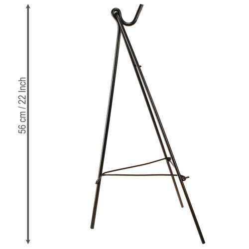 Produkt Stojak na wianki z hakiem, czarny, metalowy, sztaluga, wys. 56 cm