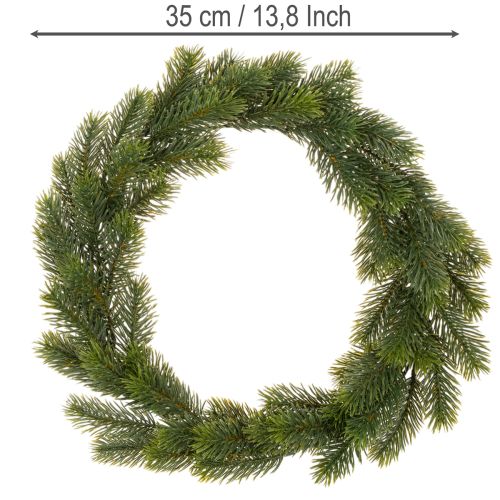 Sztuczny wianek jodłowy zielony do dekoracji drzwi, 35 cm | Floristik24.pl