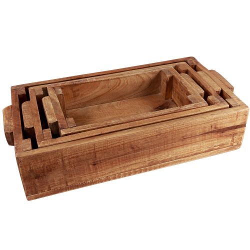 Produkt Skrzynka do sadzenia doniczek drewnianych 48,5/40,5/32,5cm zestaw 3 szt.