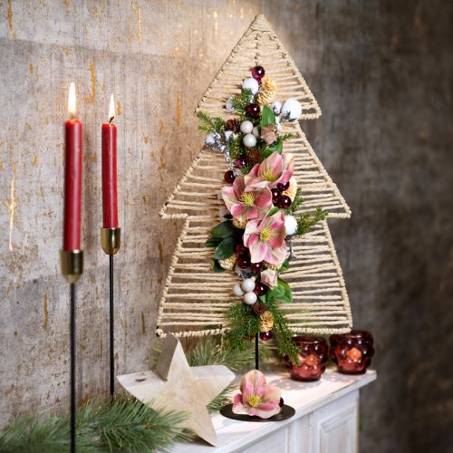 Floristik24 Pudełko DIY Dekoracja stołu na Boże Narodzenie z rafii jodłowej W60cm