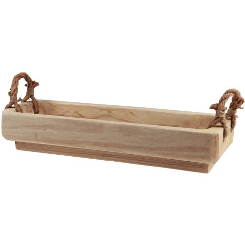 Floristik24 Skrzynka na rośliny drewniana miska kwadratowa Paulownia naturalna 57,5×18cm×18m