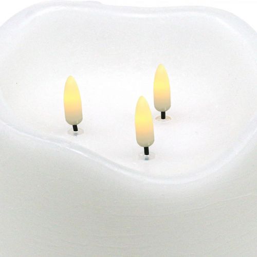 Floristik24 Świeca LED duża biała woskowana do wyłącznika czasowego Ø14,5 cm W15 cm