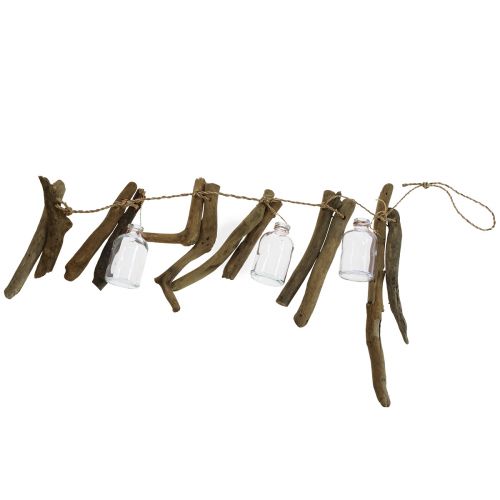 Produkt Girlanda z drewna wyrzuconego na morze, dekoracja z drewna wyrzuconego na brzeg ze szklanymi wazonami 70cm