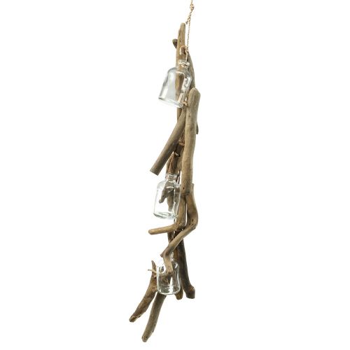 Girlanda z drewna wyrzuconego na morze, dekoracja z drewna wyrzuconego na brzeg ze szklanymi wazonami 70cm