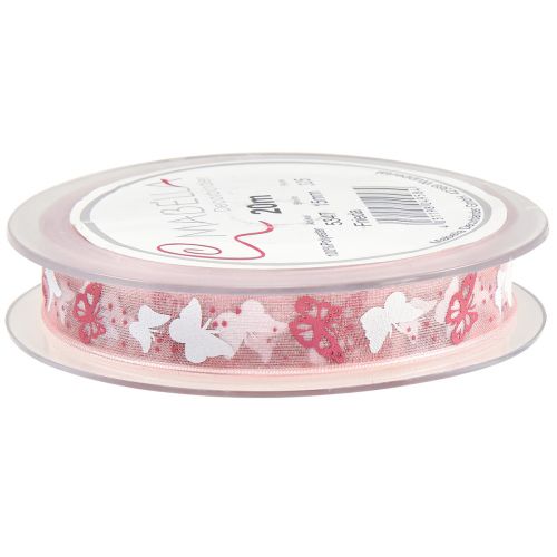 Produkt Wstążka z organzy motylkowa różowa 15mm 20m