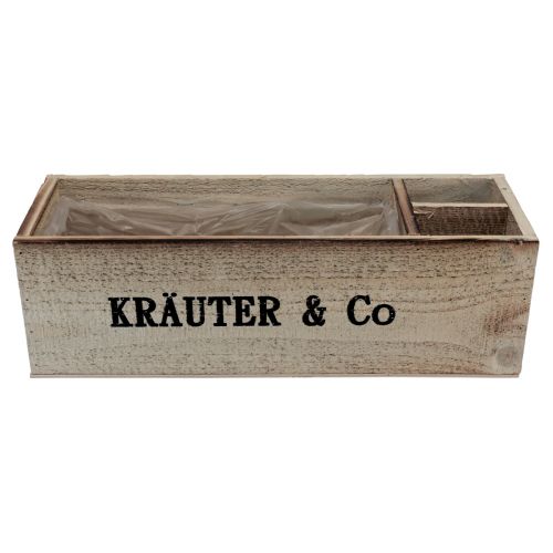 Produkt Skrzynka na zioła Drewniana skrzynka na zioła naturalna 39×13×12cm