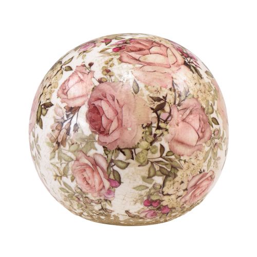 Floristik24 Kula ceramiczna z różyczkami, ceramika dekoracyjna Ø9,5cm